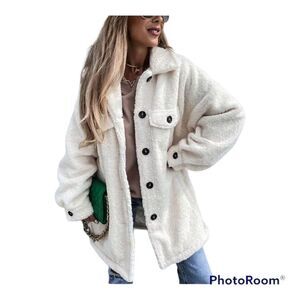 Lucky Brand Women Elegant Outwear Casual Long Sleeve Jacket Soft Fleece Warm S